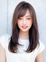 アグノス 青山(Agnos) ワンカールレイヤーかきあげロング 小顔バング マロンベージュ