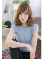 ミック ヘアアンドビューティー 大山店(miq Hair&Beauty) 斜めバング&外ハネカール♪大人巻き鎖骨ミディアムa1