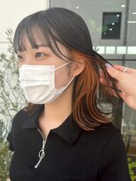 マザー(MOTHER)&nbsp;ブリーチインナーカラーオレンジカラー前髪カットトリートメント