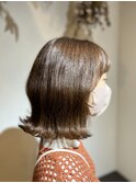 ウォームブラウンカラーボブ
