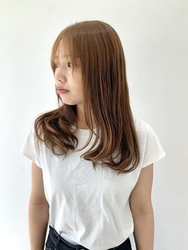 【FOLK】赤みなし透明感グレージュ☆似合わせ内巻きロング♪