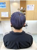メンズショートブリーチアッシュグレージュカラー