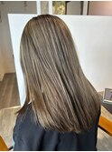 20代30代髪型＊秋カラーことりベージュセミロングストレート