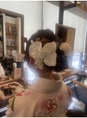 卒業式成人式結婚式ヘアセットシニヨンアレンジ
