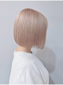 透明感カラーダブルカラーブリーチミルクティーベージュ