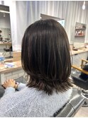 外ハネレイヤーボブ髪質改善トリートメント
