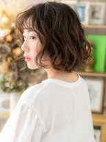 カバーヘア ブリス 戸田公園西口店(COVER HAIR bliss) 抜け感アースカラーゆるふわボブパーマA2戸田公園30代40代#14!