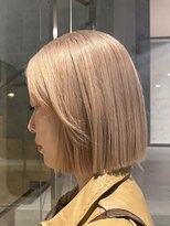 ヲタク(wotaku.)&nbsp;ミルクティーベージュブラウンベージュ透明感カラーブリーチボブ