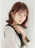 2020年ピンクブラウンカラー♪外ハネショートボブ担当:中間