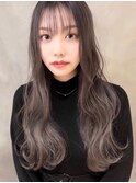 シースルーバング/ハイライト風バレイヤージュ【LIRUA.博多】