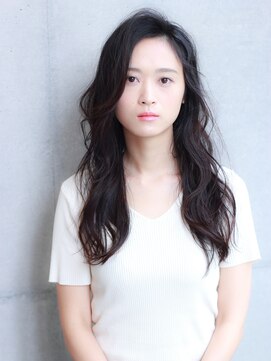 メロリッチ(MELLORICH) かき上げバンク×アッシュブラック×レイヤー【MELLORICH 熊本】