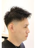 メンズ夏髪爽やかビジネスツーブロアップバンク