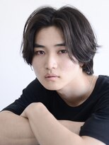ロアー ヘアー マックイーン 流山おおたかの森店(RAWR hair McQueen) メンズ_ナチュラルセンターパートウルフ