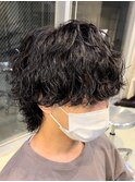 メンズマッシュウルフツイストスパイラルパーマツイストパーマ