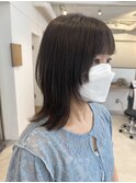 髪質改善カラー ブルージュ ウルフカット アッシュカラー