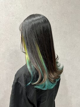 アンダーグラウンド(_ground) インナーカラー イエロー×グリーン