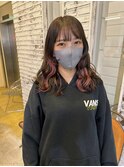 インナーピンク×ウルフカット