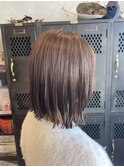 初カラー♪ナチュラルベージュ ボブカット