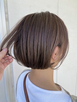 ヘアサロン ナノ(hair salon nano) 白髪ぼかしハイライト×大人かわいいミニボブヘア