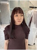 切りっぱなしロング/チェリーレッド/姫カットレイヤー