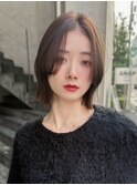 切りっぱなしボブ/レイヤー/韓国/ミディアム/ハッシュカット