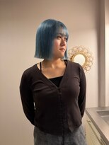 チャプター 問屋町(chapter)&nbsp;ケアブリーチデザインカラーピュアブルーターコイズ韓国ヘア岡山