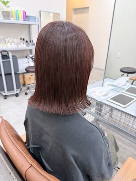 メル ヨコハマ(MeL) ブリーチなしカラー/ピンク/ぱつっと外ハネボブ