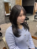 フォンド 津田沼(fond.)&nbsp;着物ヘア/ダークアッシュ/ミディアムレイヤーカット/津田沼