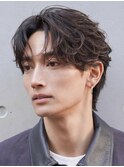 原宿メンズパーマルーズパーマシャドウパーマセンターパート緩め