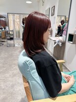 ドーズヘアー(DOUZE HAIR)&nbsp;艶感ボルドーカラー×ハーフ縮毛矯正