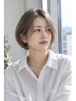 トウカバイエント 南森町(touca by emt)&nbsp;ひし形ショートボブ×シフォンベージュ