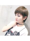 岡田奈々様ベビーショート　赤み消しグレージュ　前髪エクステ