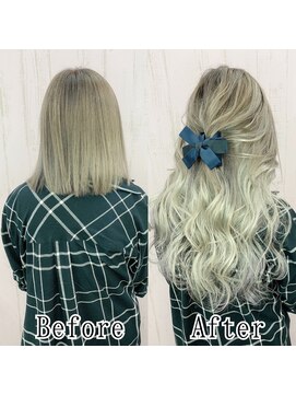 あるじゃんすー 仙台店 ホワイトアッシュ#シールエクステ#ゆるふわウェーブ#小顔#仙台