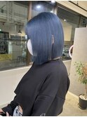 アッシュ強めで色落ちもキレイなブルー！_ash aqua blue_