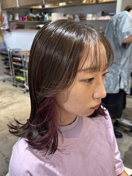 ナルヘアー 越谷(Nalu hair) イヤリングカラー/ラベンダーピンク/チェリーピンク