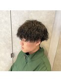 重めマッシュ×波巻きパーマ