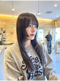小顔レイヤーカットこなれストレート大人可愛い地毛風カラー