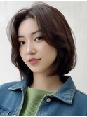 ボブ/前髪なし/顎下/ショート/大人/内巻き/韓国/20代/30代/40代