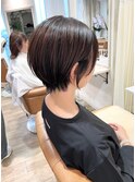 束感ショートシンプルショートボブ透明感カラー