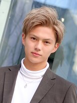 アップバングツーブロックダブルカラーブリーチメッシュ