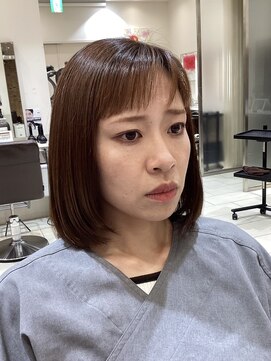 ピークアブー アヴェダ アトレ恵比寿(PEEK-A-BOO AVEDA) ワンレングスボブオレンジブラウン