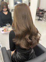 ハピネス 梅田茶屋町店(HAPPINESS)&nbsp;レイヤーカット/ブリーチなしダブルカラー/ヘーゼルベージュ