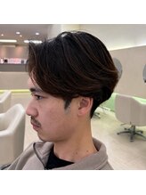 美容室 ル クラージュ 大人センターパート×毛先ニュアンスパーマ
