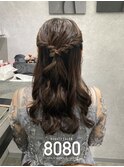 ねじりハーフアップ