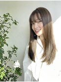艶髪ストレートロング抜け感ローライトナチュラルロング