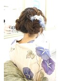 浴衣ツインお団子　ヘアセット　着付け