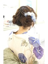 ヘアアンドメイクジップ恵比寿 (Hair＆Make ZIP)&nbsp;浴衣ツインお団子　ヘアセット　着付け
