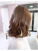 暖色/ロブ/ナチュラルウエーブ/ベージュ