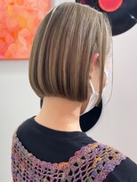 デート 下北沢(DATE)&nbsp;ダブルカラーミルクティーベージュカラーケアブリーチ韓国ボブ