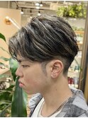 サイドグラデーションツーブロックメッシュキャップハイライト
